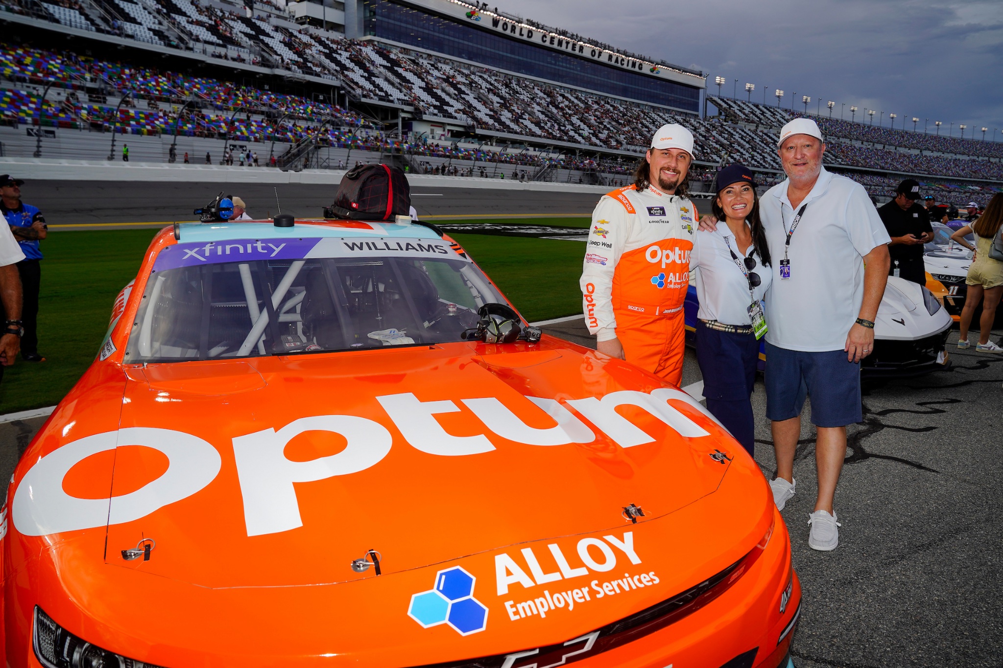 Josh Williams with Loni King at Daytona International Speedway — NASCAR O'Reilly Auto Parts Series